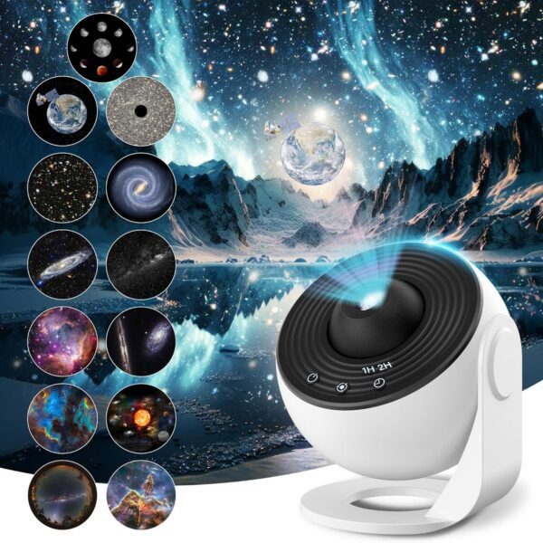 13-in-1 Galaxy Projector with 12 Discs – Star & Moon Night Light